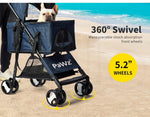 Pawz Large Pet Stroller Dog Cat Carrier Travel Pushchair Foldable Pram 4 Wheels