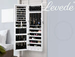 Levede Mirror Jewellery Cabinet Makeup LED Light Storage Cosmetic Organiser Box
