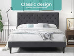 Levede Velvet Bed Frame Double Queen Mattress Base Platform Adjustable Headboard