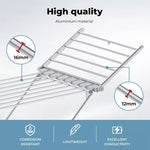 Levede Airer Folding Laundry Clothes Dryer Electric Heated Rack Indoor Silver