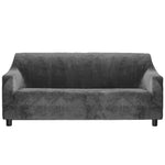 Marlow Sofa Cover High Stretch Slipcovers Soft Plush Protector 4 Seater Grey