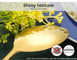 Stainless Steel Cutlery Set Travel Knife Fork Spoon Glossy Gold Tableware 30PCS