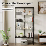 Stacked 5mm Tempered Glass Display Cabinet Steel Collections 4 Tier 160m Tall