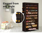 Levede 2pcs 10 Tier Shoe Rack Storage Cabinet Cube DIY Organiser Organizer Brown