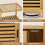 Levede Bamboo Shoe Storage Cabinet Laundry Organizer Cupboard Freestanding