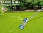 Lawn Aerator Roller Scarifier Rolling Steel Spike Tool Garden Yard Farm Grass