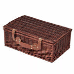 Picnic Basket 4 Person Baskets Set Insulated Willow Outdoor Blanket Gift Storage