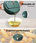 Toque Japanese Deep Frying Pot Thermometer Non-stick Tempura Pan 20cm Green