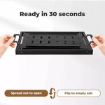 Levede Camping Table Portable Desk With BBQ Grill Folding Outdoor Steel Rack