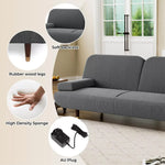 Levede Convertible Sofa Bed Lounge Couch Charging Station 3-Seater Side Table
