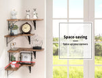 Levede 4PC Floating Corner Shelves – Wall-Mounted DIY Wooden Storage
