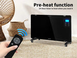 Electric Heater Portable Glass Panel Convection Energy Efficient Wall Floor