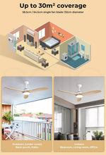 Spector 52'' Ceiling Fan LED Light DC Motor Remote Control 5 Speed Wooden Blade
