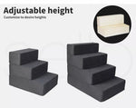 Pawz Pet Ramp Memory Foam Dog Steps Stairs Portable Cat Foldable Ladder For Bed
