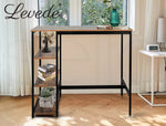Levede High Bar Table Pub Industrial Storage Shelf Rustic Brown Kitchen 110X60CM