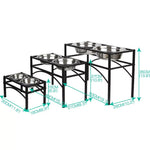 Pawz Dual Elevated Pet Dog Puppy Feeder Bowls Stainless Steel Food Water Stand