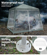 Mountview Gazebo 3x3 Marquee Pop Up Tent Outdoor Canopy Wedding Mesh Side Walls