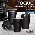 Disposable Coffee Cups 16oz 50pcs Takeaway Paper Triple Wall Take Away Bulk