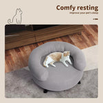 Pawz Pet Sofa Bed Elevated Dog Cat Warm Soft Lounge Couch Round Cushion Pillow