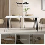 Levede 150cm Dining Table 6 Person Seater Marble Texture Steel Leg Home Office