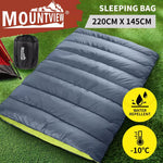 Mountview Double Sleeping Bags Outdoor Camping Hiking Thermal -10℃ Tent Grey