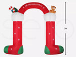 Santaco Christmas Inflatable Decor Stocking Arch 3M LED Lights Xmas Party Santa