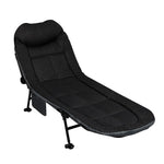 Levede Folding Camping Bed Adjustable Portable Camping Cots Home Outdoor Black