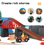 Bopeep Toy Train Set Track DIY Wooden Thomas Miniature Magnetic Trains Xmas Gift