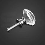 Door Knobs Handles Clear Crystal Diamond Glass Kitchen Cupboard Cabinet Pulls