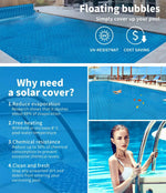 Solar Swimming Pool Cover 400 Micron Outdoor Bubble Blanket Heater 9.5 X 5M