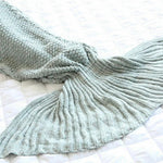 Mermaid Tail Crochet Blanket Sofa Rug Knit Handmade Soft Sleeping Bag Xmas Gifts