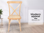 Levede 2X Dining Chairs Cross Back Chair Wood Mid Century Rattan Cane Furniture