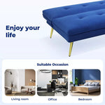 Levede 3 Seater Sofa Bed Convertible Velvet Lounge Adjustable Recliner Couch