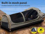 Mountview Double Swag Camping Swags Canvas Dome Tent Hiking Mattress Grey