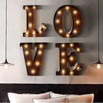 Metal Number/Alphabet LED Letter Lights Light Up Standing Hanging Marquee Decor