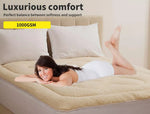 Dreamz Mattress Topper Protector 100% Cotton Wool Underlay Mat Reversible Queen