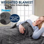 Dreamz Weighted Blanket Heavy Gravity Adults Sleeping Deep Relax 9KG Grey