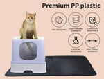 Pawz Cat Litter Box Fully Enclosed Toilet Trapping Odor Control Basin Purple