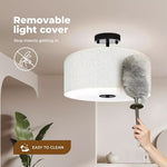 Emitto Ceiling Light Led Modern Pendant Lights Bedroom Lamp Linen Shade Flush