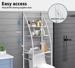 Dutxa 3 Tier Over Toilet Storage Shelf Rack Stand Washing Machine Steel White