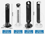 Spector Tower Fan Portable Oscillating Remote Control LED Display Timer Ionizer