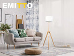 Emitto LED Tripod Floor Lamp Modern Wooden Room Reading Light Adjustable Night