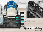 Toque Dish Drying Rack 2 Tier Detachable Drainboard Cutlery Drainer Black