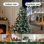 Santaco Christmas Trees Snow Flocked Pine Cones Decoration Stand 2.1 M