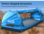 Mountview Double King Single Swag Camping Swags Canvas Dome Tent Standing Blue