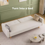 Levede Convertible Sofa Bed Cotton Linen Lounge Adjustable 3-Seater Sleeper