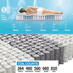 Dreamz Pocket Spring Mattress Bed Queen Double King Single Foam Medium Firm 21CM