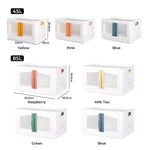 Storage Containers Box Stackable Toy Food Organiser Large Foldable Lid 85L Blue