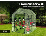 Levede Greenhouse Walk In 3 Tier Garden Shed PVC Cover Film Green House Tunnel