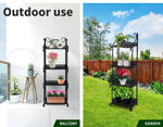 Levede Plant Stand 4 Tiers Outdoor Indoor Metal Flower Pots Rack Garden Shelf